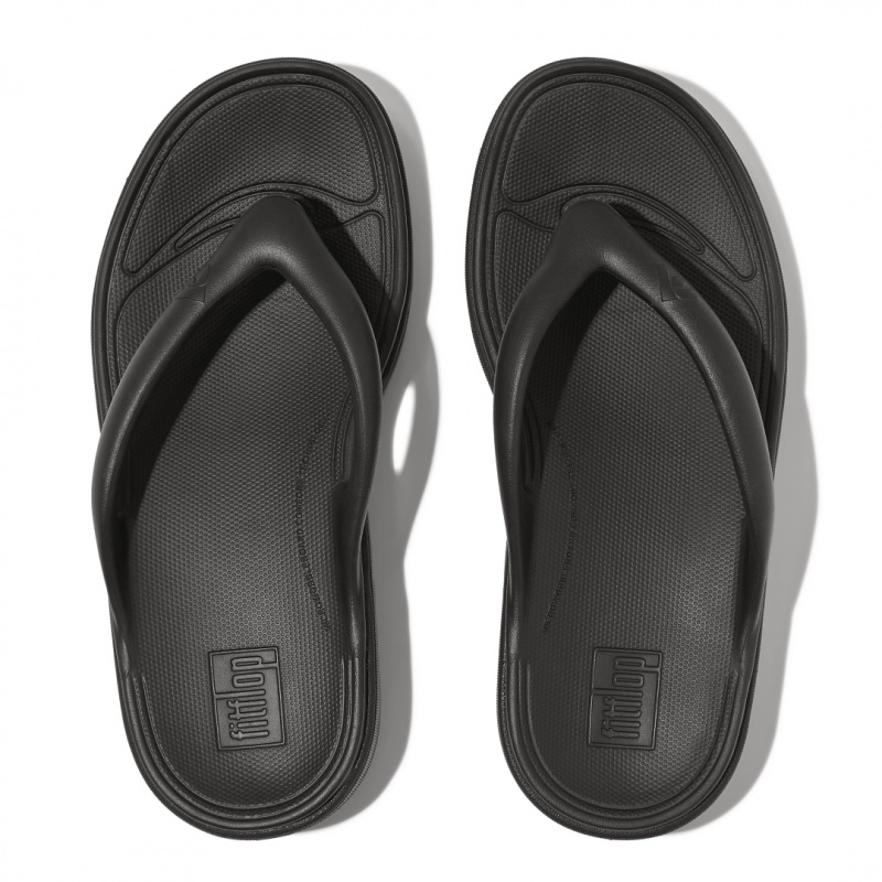 Black Fitflop Relieff Eva Tpu Thongs Women's Toe-Post Sandals | PH-1309KJMRP