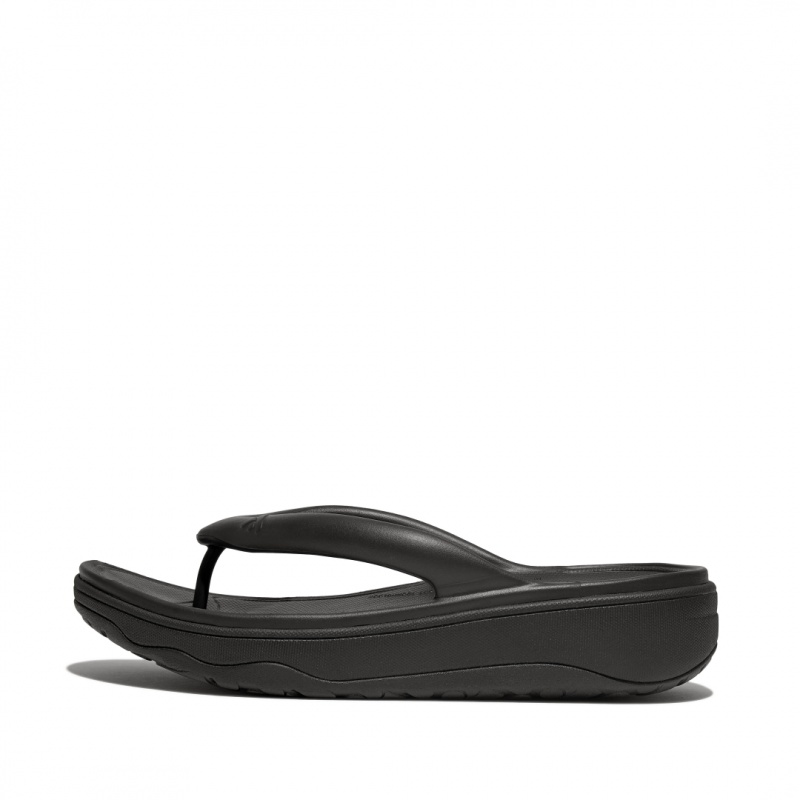 Black Fitflop Relieff Eva Tpu Thongs Women\'s Toe-Post Sandals | PH-1309KJMRP