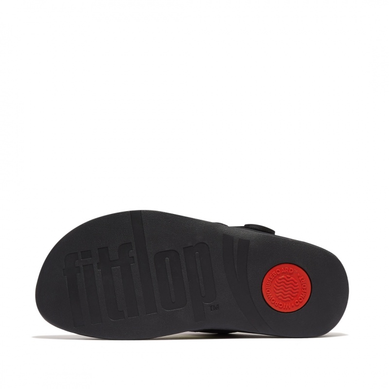 Black Fitflop Trakk Ii Polyester Faux Toe Men's Thongs | PH-6402LDBZQ