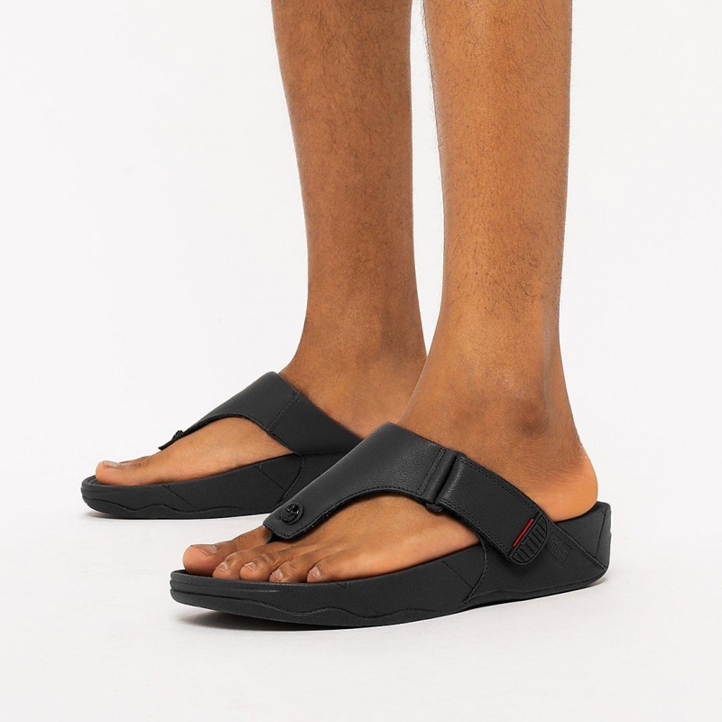 Black Fitflop Trakk Ii Toe Men's Thongs | PH-4268XSQGF