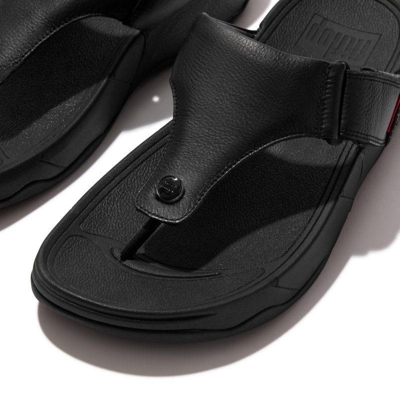 Black Fitflop Trakk Ii Toe Men's Thongs | PH-4268XSQGF