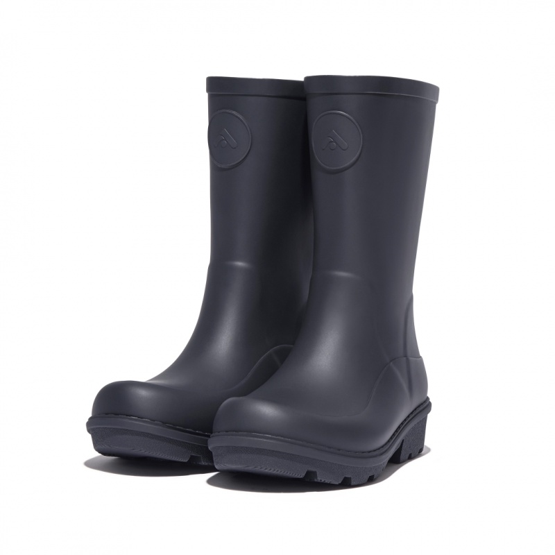 Black Fitflop Wonderwelly Natural Mix Welly Kids' Rubber Boots | PH-3059BNEUG