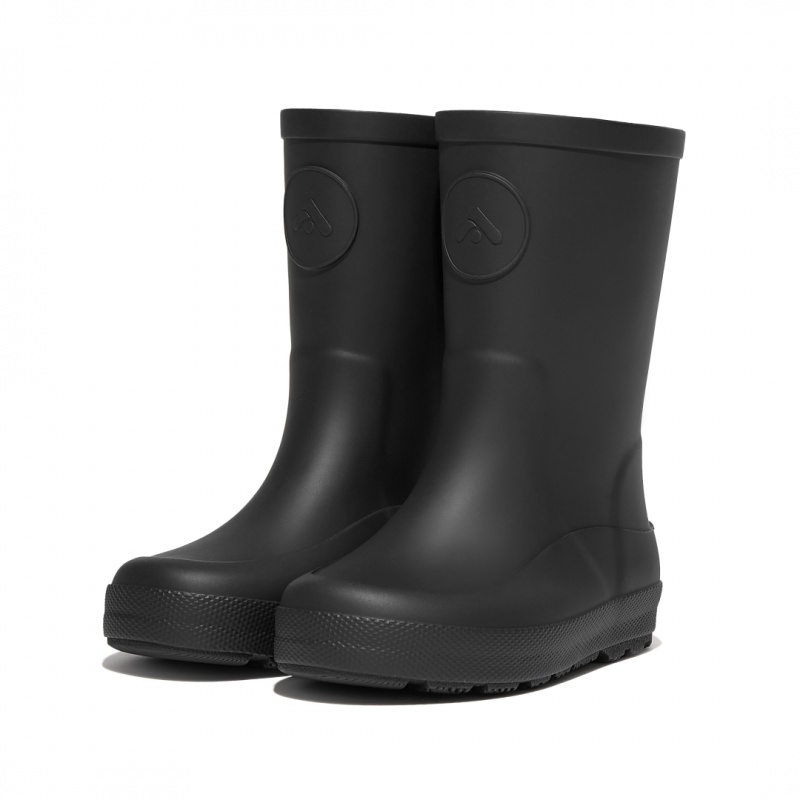 Black Fitflop Wonderwelly Natural Rubber Mix Kids' Rain Boots | PH-0167OHVMR