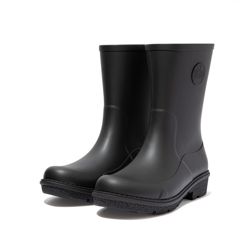 Black Fitflop Wonderwelly Women's Rain Boots | PH-3581LSVHA