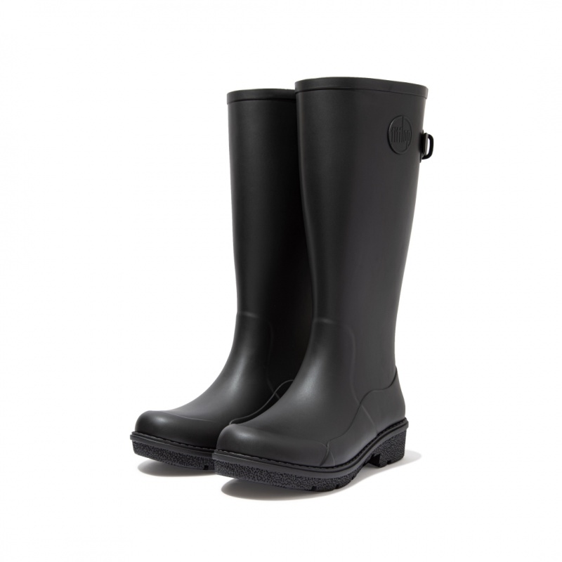 Black Fitflop Wonderwelly Women's Rubber Boots | PH-0549YOFDN