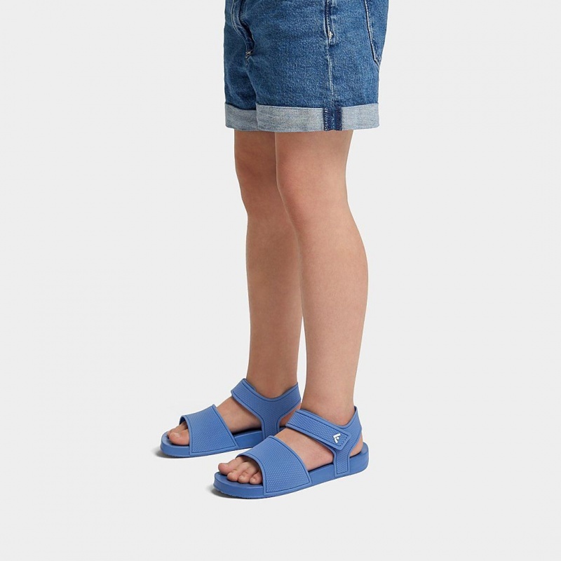 Blue Fitflop Iqushion Rubber Kids' Back-Strap Sandals | PH-0148YRGVL