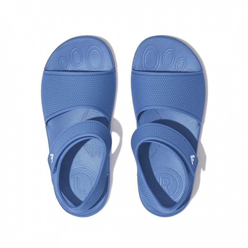 Blue Fitflop Iqushion Rubber Kids' Back-Strap Sandals | PH-0148YRGVL