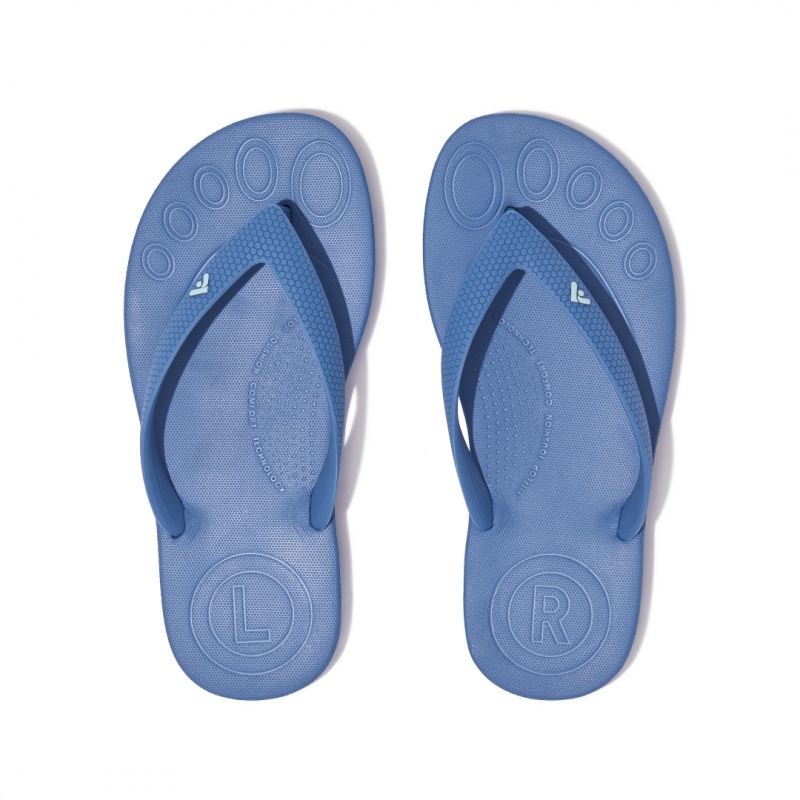 Blue Fitflop Iqushion Rubber Kids' Flip Flops | PH-3056RBMJY