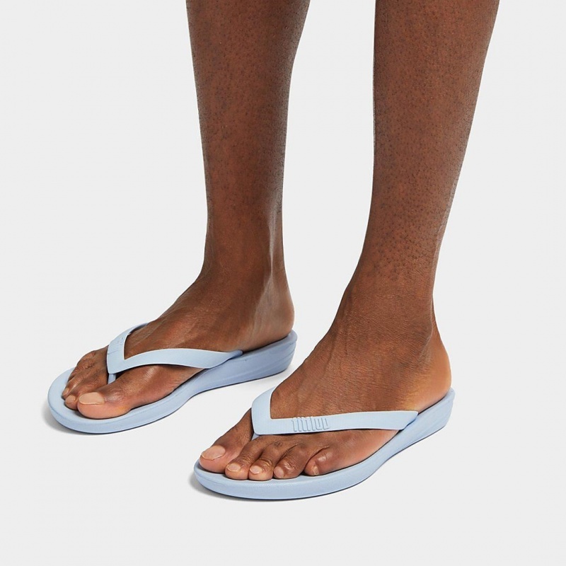 Blue Fitflop Iqushion Rubber Men's Flip Flops | PH-8396NKFJC