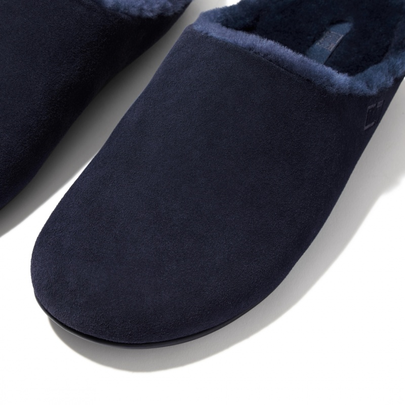 Blue Fitflop Shove Men's Slippers | PH-6901YLVXJ