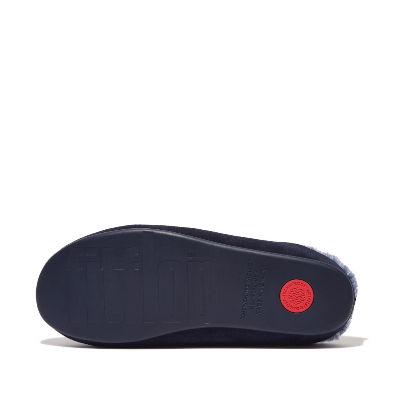 Blue Fitflop Shove Men's Slippers | PH-6901YLVXJ