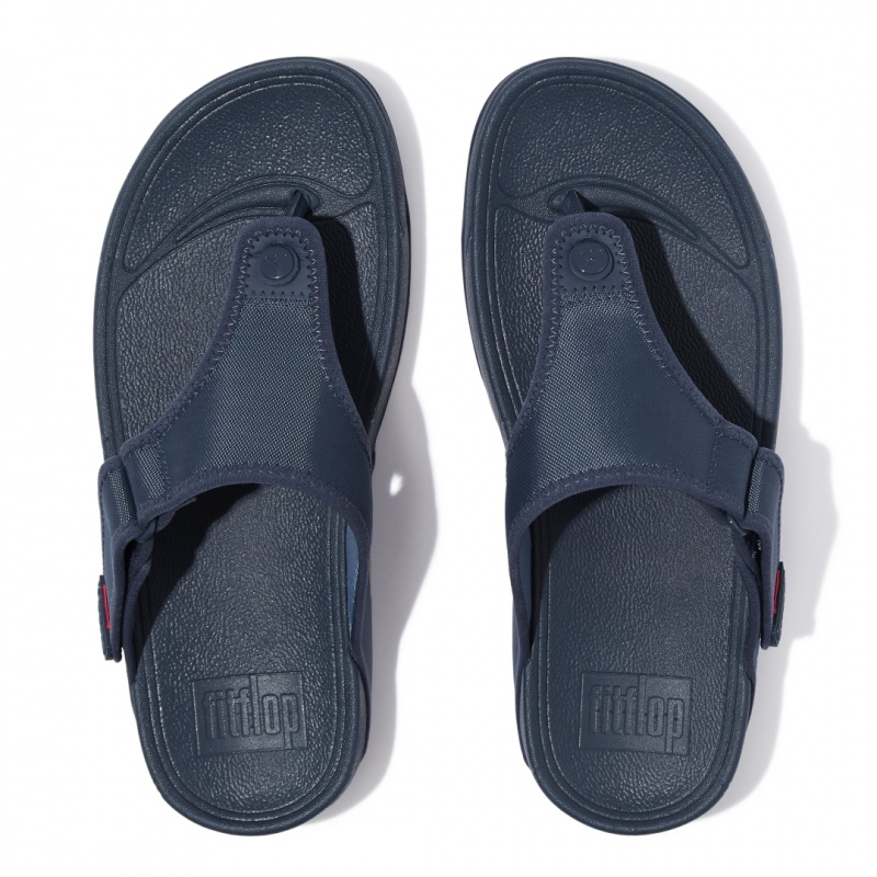 Blue Fitflop Trakk Ii Polyester Faux Toe Men's Thongs | PH-9150GVBJP