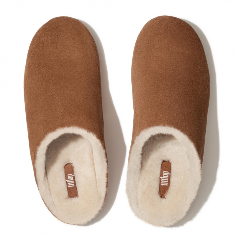 Brown Fitflop Chrissie Shearling Women's Slippers | PH-7845VDSXL