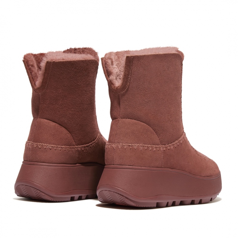 Brown Fitflop F-Mode Double Faced Shearling Women's Boots | PH-0647JRHVX