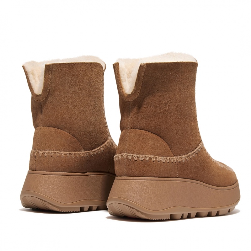 Brown Fitflop F-Mode Double Faced Shearling Women's Boots | PH-0358NYBQU