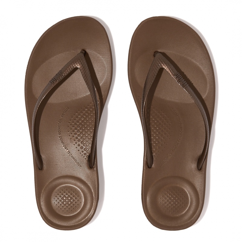 Brown Fitflop Iqushion Ergonomc Women's Flip Flops | PH-0176LCEHZ