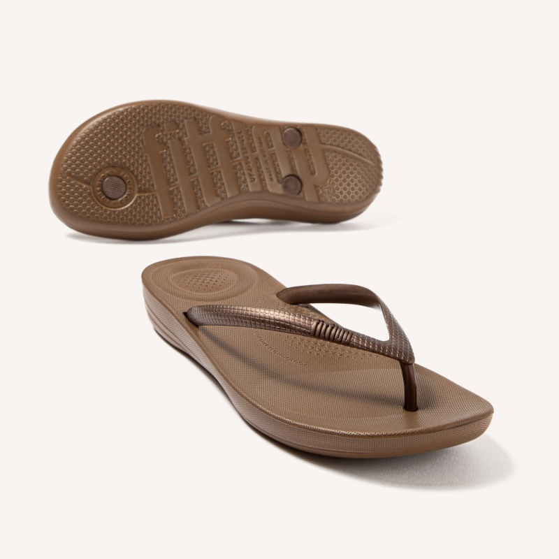 Brown Fitflop Iqushion Ergonomc Women's Flip Flops | PH-0873MXLSZ