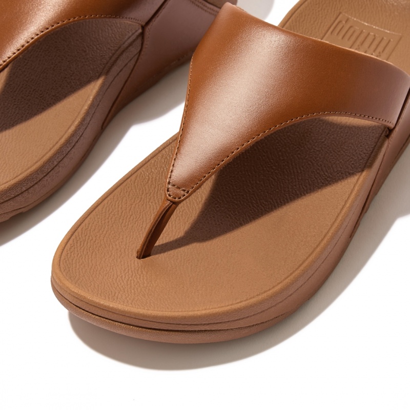 Brown Fitflop Lulu Leather Women's Toe-Post Sandals | PH-3812OPYRG