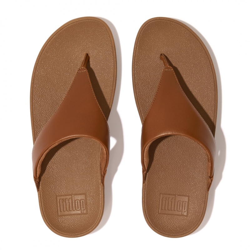 Brown Fitflop Lulu Leather Women's Toe-Post Sandals | PH-3812OPYRG