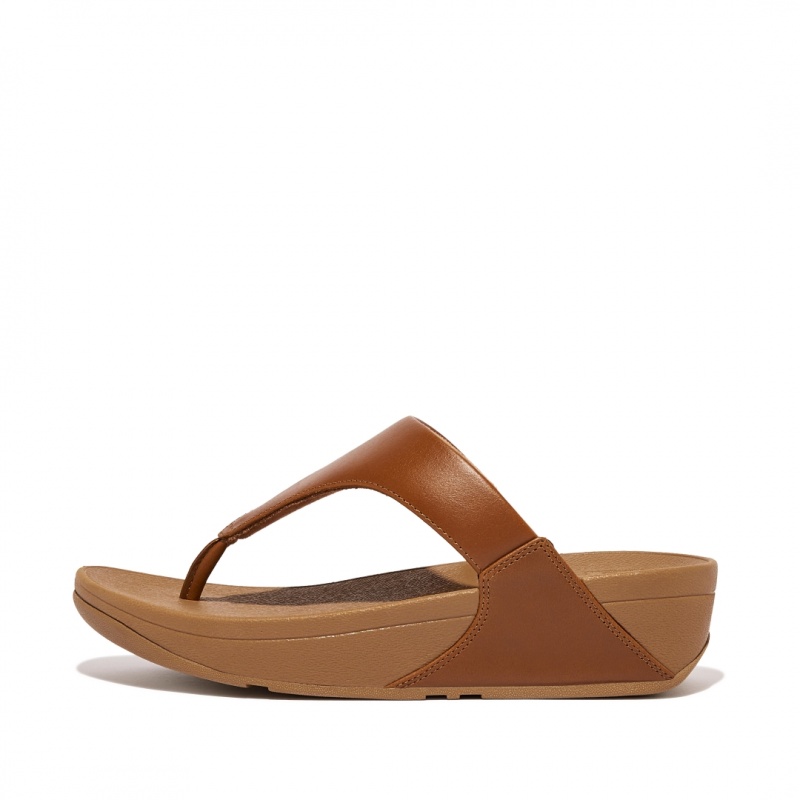 Brown Fitflop Lulu Leather Women\'s Toe-Post Sandals | PH-3812OPYRG