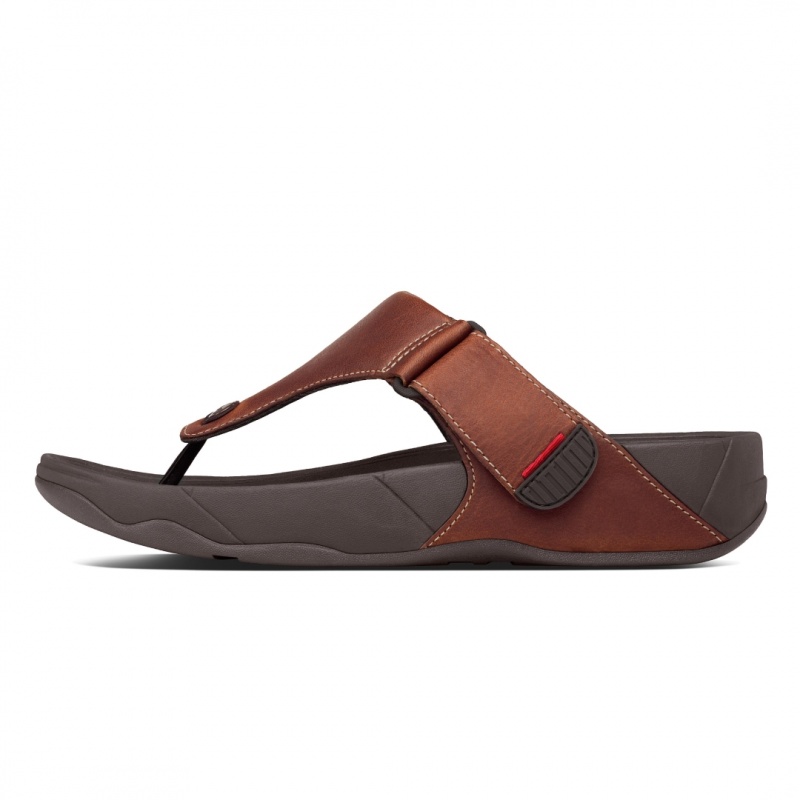 Brown Fitflop Trakk Ii Toe Men's Thongs | PH-1590RAILM