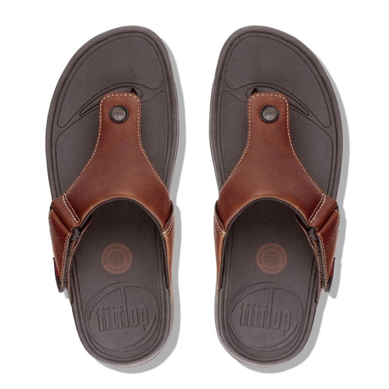 Brown Fitflop Trakk Ii Toe Men's Thongs | PH-1590RAILM