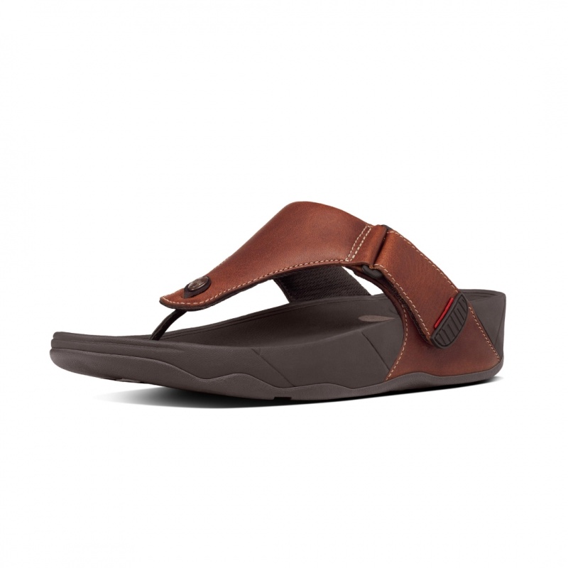 Brown Fitflop Trakk Ii Toe Men\'s Thongs | PH-1590RAILM