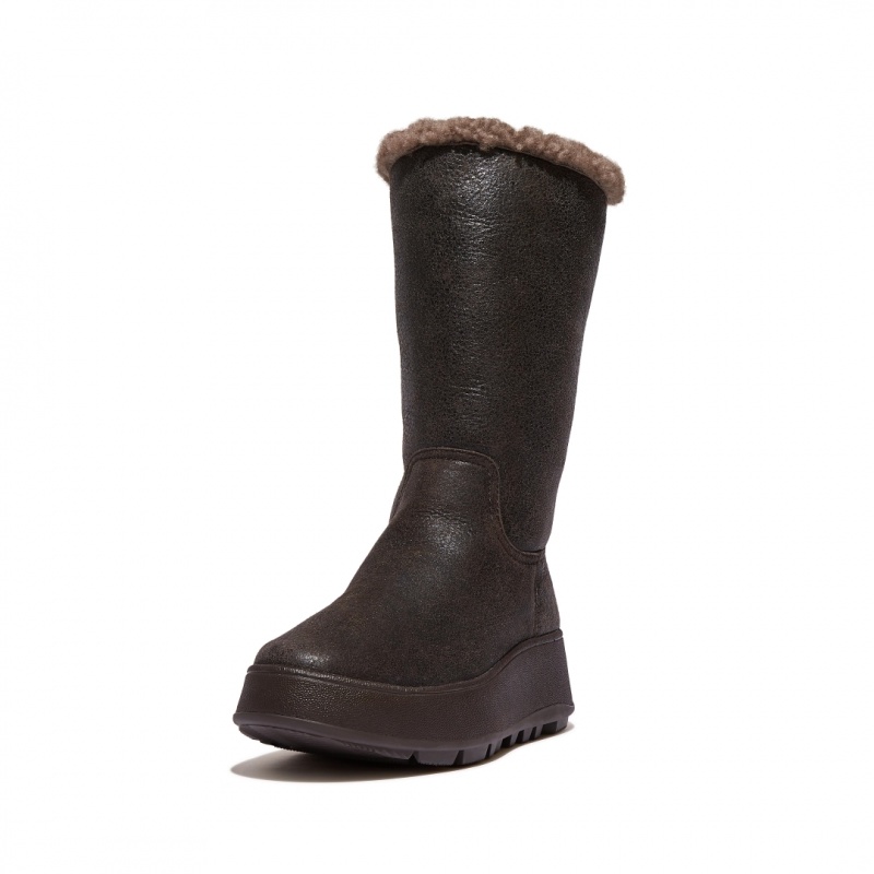 Chocolate Fitflop F-Mode Double Faced Shearling Women's Boots | PH-1720MQCRH