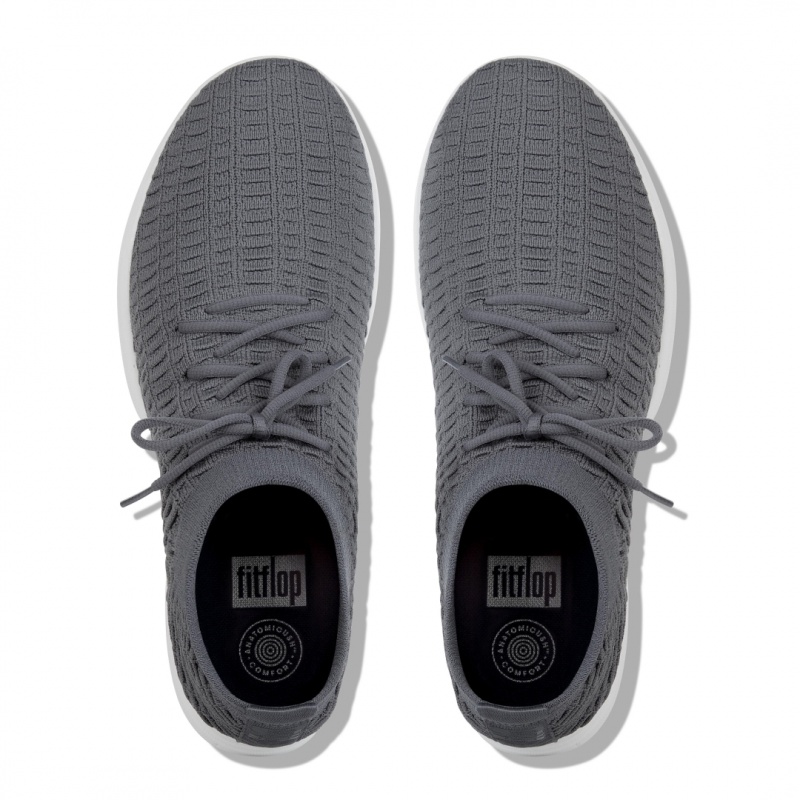 Dark Grey Fitflop Uberknit Textile Men's Sneakers | PH-4796TFGEB