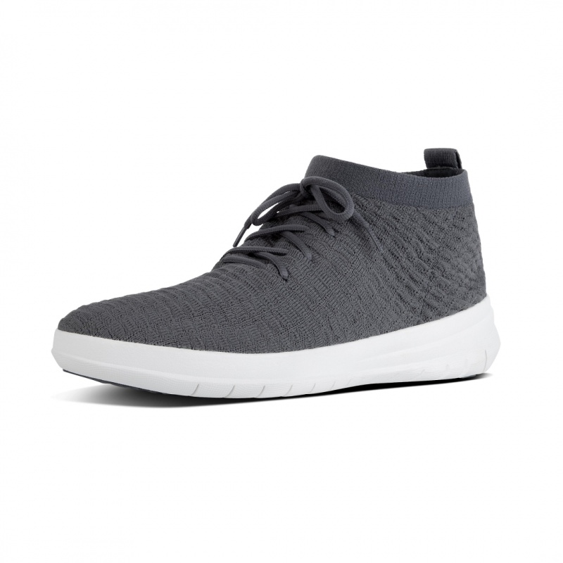 Dark Grey Fitflop Uberknit Textile Men's Sneakers | PH-4796TFGEB