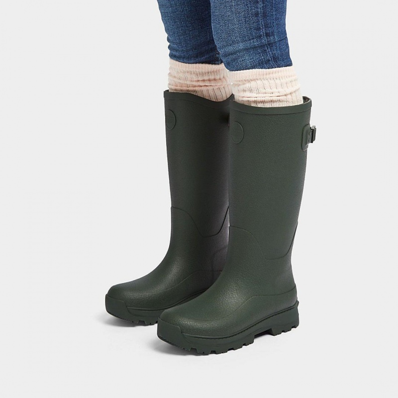 Deep Green Fitflop Wonderwelly Atb Natural Mix Welly Women's Rubber Boots | PH-8619YKQOG