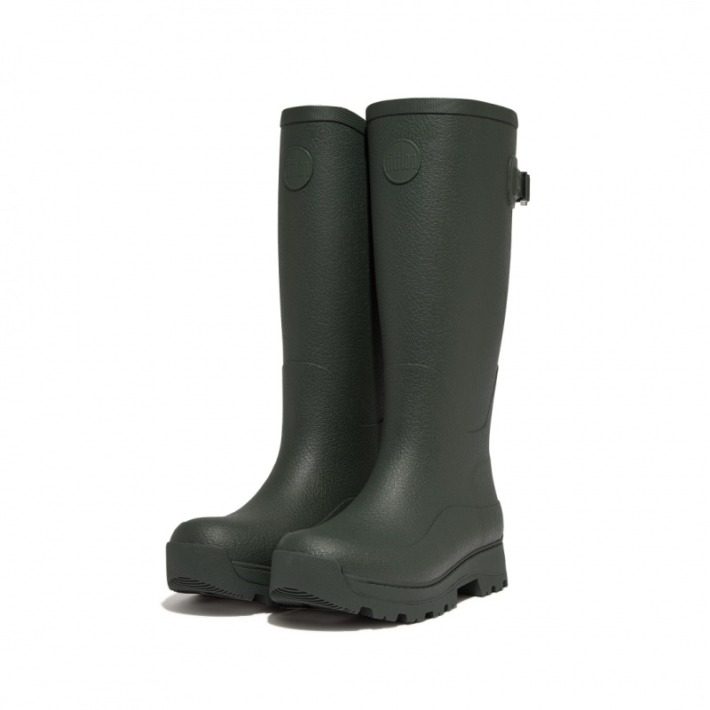 Deep Green Fitflop Wonderwelly Atb Natural Mix Welly Women's Rubber Boots | PH-8619YKQOG