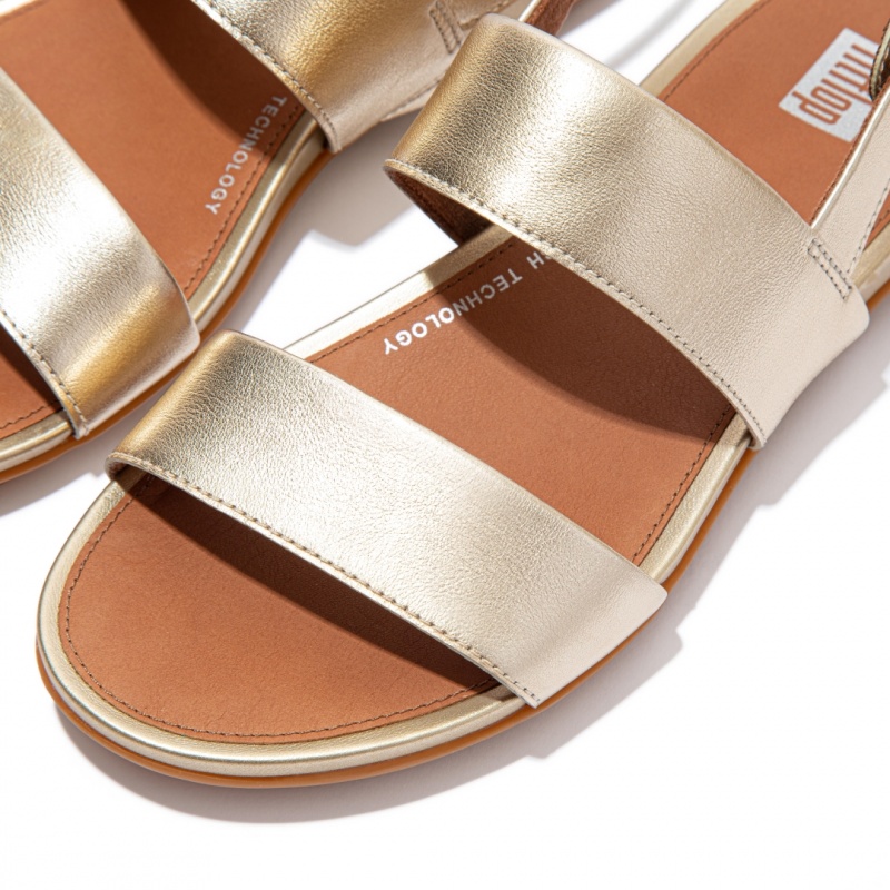 Gold Fitflop Gracie Leather Women's Back-Strap Sandals | PH-2709XNEQW