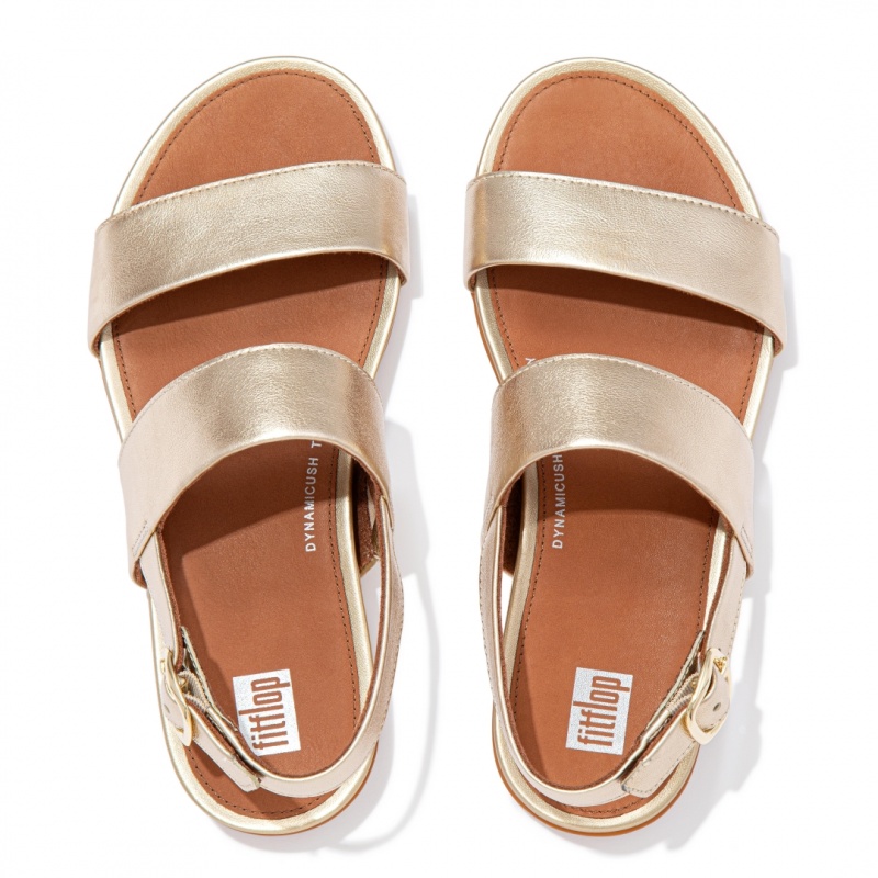 Gold Fitflop Gracie Leather Women's Back-Strap Sandals | PH-2709XNEQW