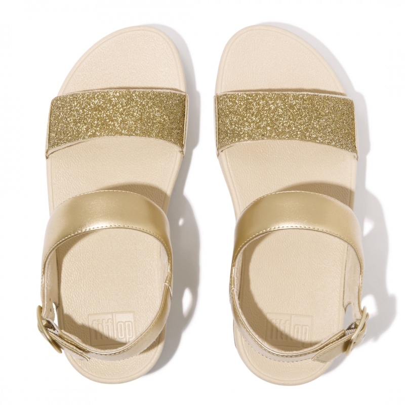 Gold Fitflop Lulu Microfibre Faux Leather (Pu) Women's Back-Strap Sandals | PH-0721WGFZK