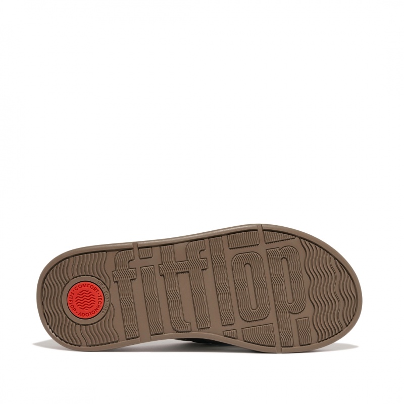 Grey Beige Fitflop F-Mode Slides Women's Slides | PH-0379TYJNB