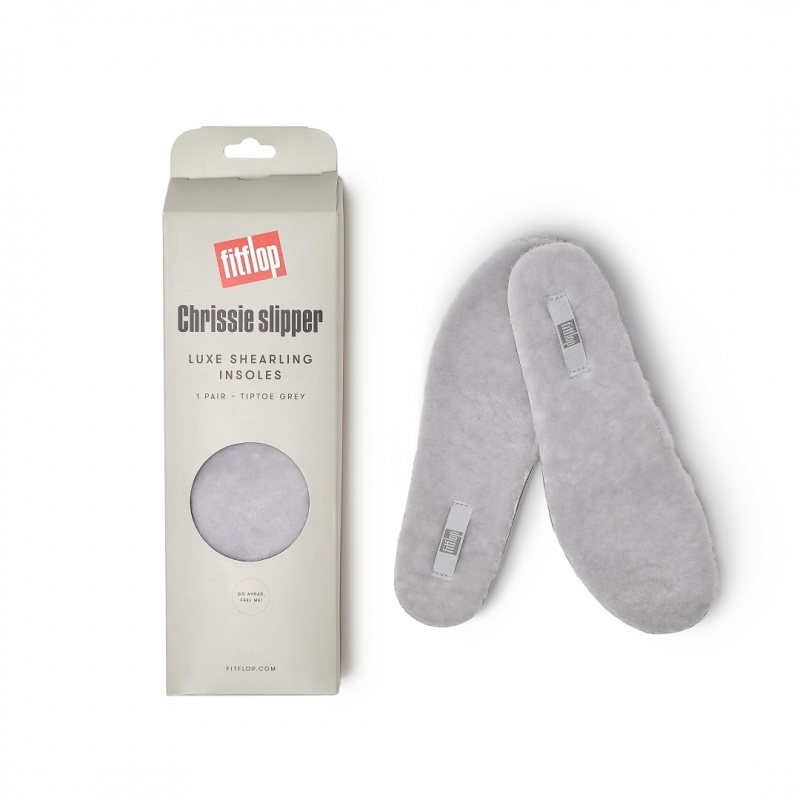 Grey Fitflop Chrissie Shearling Slippers Women's Insoles | PH-3160XWNCL