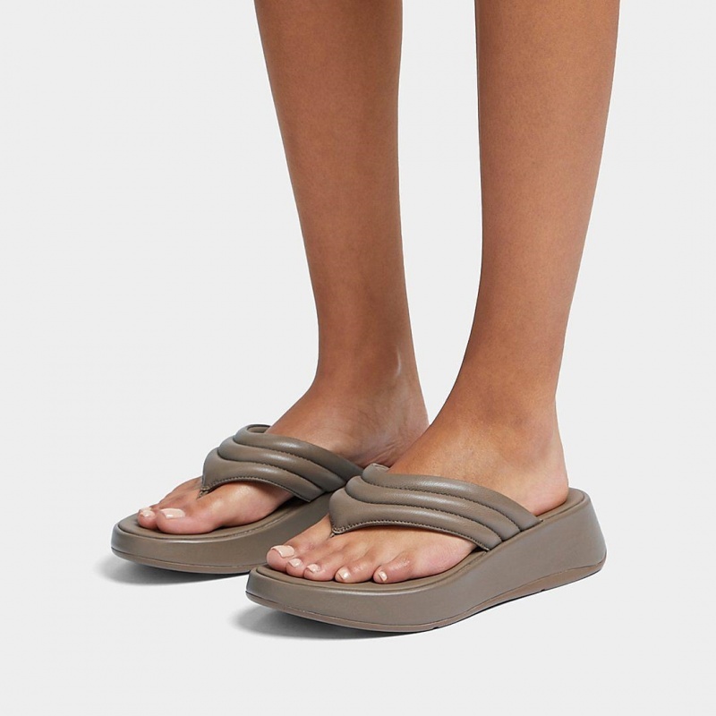 Grey Fitflop F-Mode Toe Thongs Women's Thongs | PH-0268HZJBK