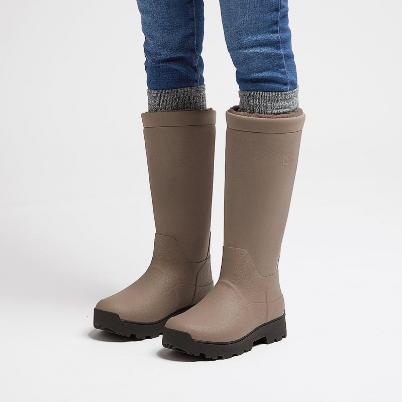 Grey Fitflop Wonderwelly Atb Natural Mix Welly Women's Rubber Boots | PH-3980BJWQV