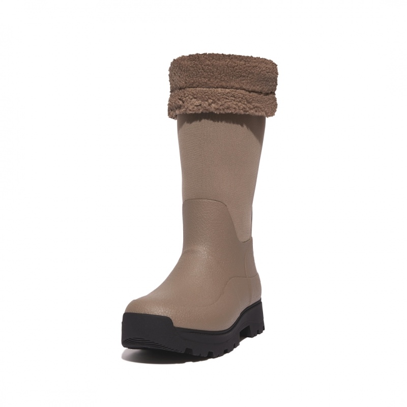 Grey Fitflop Wonderwelly Atb Natural Mix Welly Women's Rubber Boots | PH-3980BJWQV