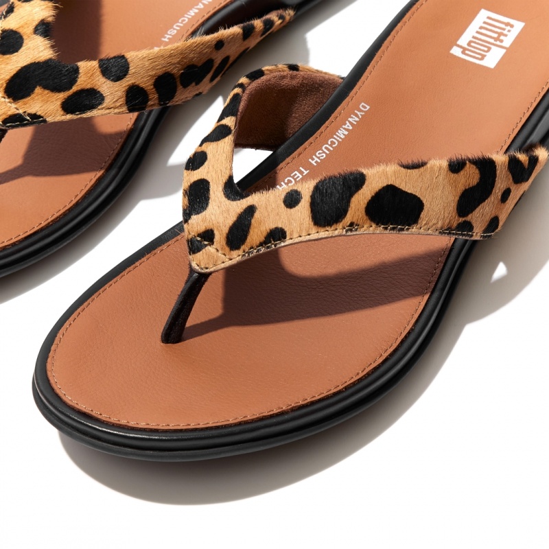 Leopard Fitflop Gracie Leopard Print Women's Flip Flops | PH-0186BGFEO