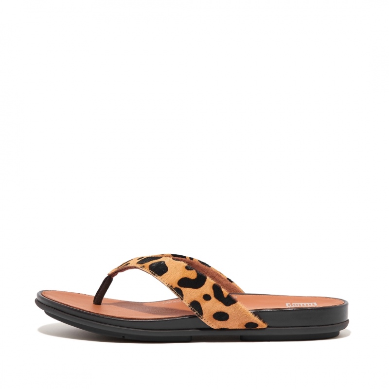 Leopard Fitflop Gracie Leopard Print Women\'s Flip Flops | PH-0186BGFEO