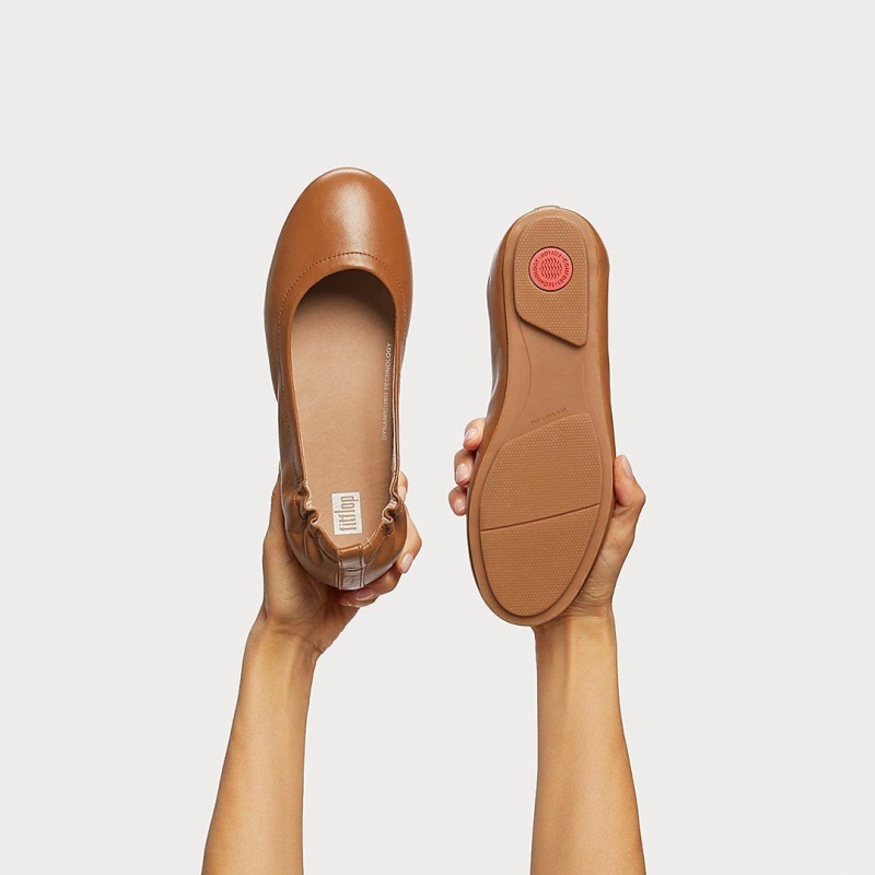 Light Brown Fitflop Allegro Soft Women's Ballet Flats | PH-6541IYUTG