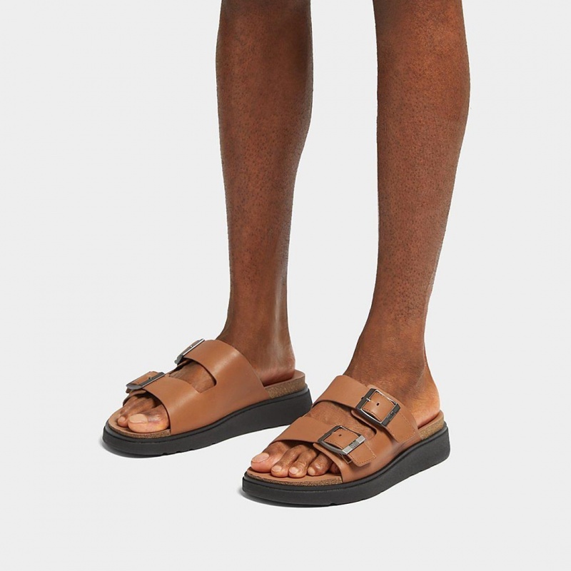 Light Brown Fitflop Gen-Ff Men's Slides | PH-4201XGLHW