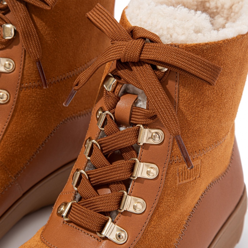 Light Brown Fitflop Mukluk Shearling Wool Women's Ankle Boots | PH-2918GNIDW