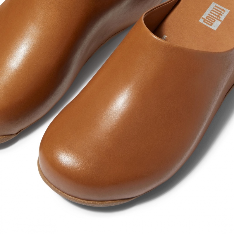 Light Brown Fitflop Shuv Wipe Clean Women's Clogs | PH-0598PLQDU