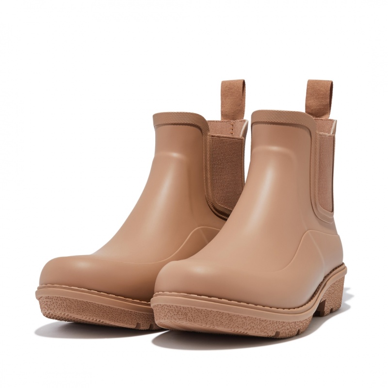 Light Brown Fitflop Wonderwelly Chelsea Women's Rain Boots | PH-0921AUXQI