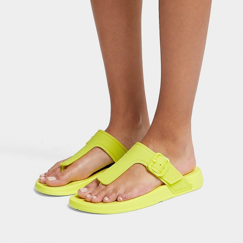 Light Green Fitflop Iqushion Rubber Tpu Flip Flops Women's Flip Flops | PH-2371RNBMH