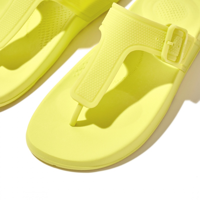 Light Green Fitflop Iqushion Rubber Tpu Flip Flops Women's Flip Flops | PH-2371RNBMH