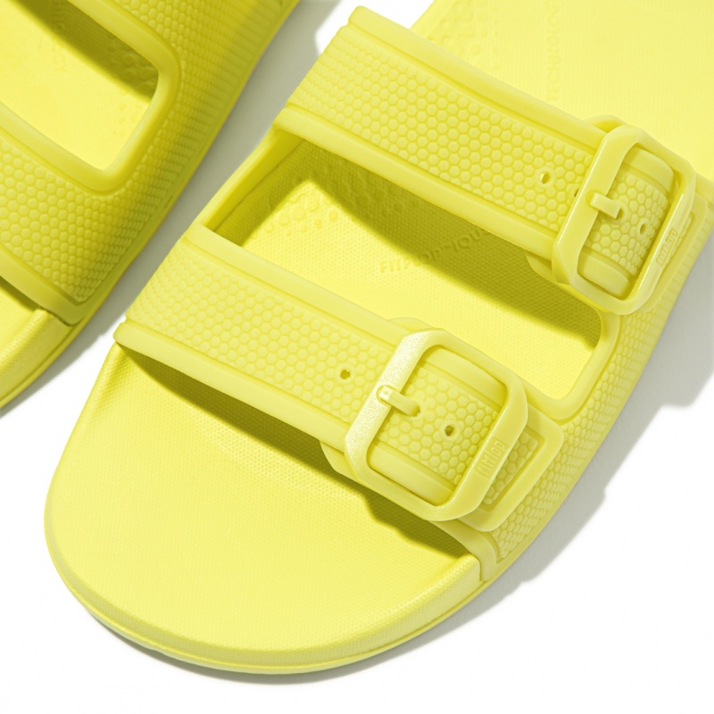 Light Green Fitflop Iqushion Rubber Tpu Slides Women's Slides | PH-7923UTHBZ